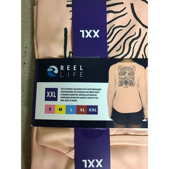 Women long/SL UV Swim Shirt Reel Life 1 Pack Jax Beach Peach Parfait Swimwear - Picture 6 of 7